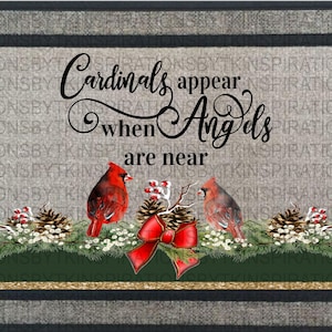 Kardinäle erscheinen, wenn Engel sind in der Nähe von Design, Weihnachts-Design, Kardinal Weihnachten Design, Sublimation Download, 300 dpi PNG, Grafik-Design