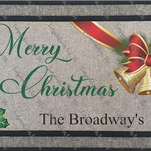Merry Christmas Doormat Design, Classy Christmas Doormat, Monogram Ready, Sublimation Design, Printable Artwork
