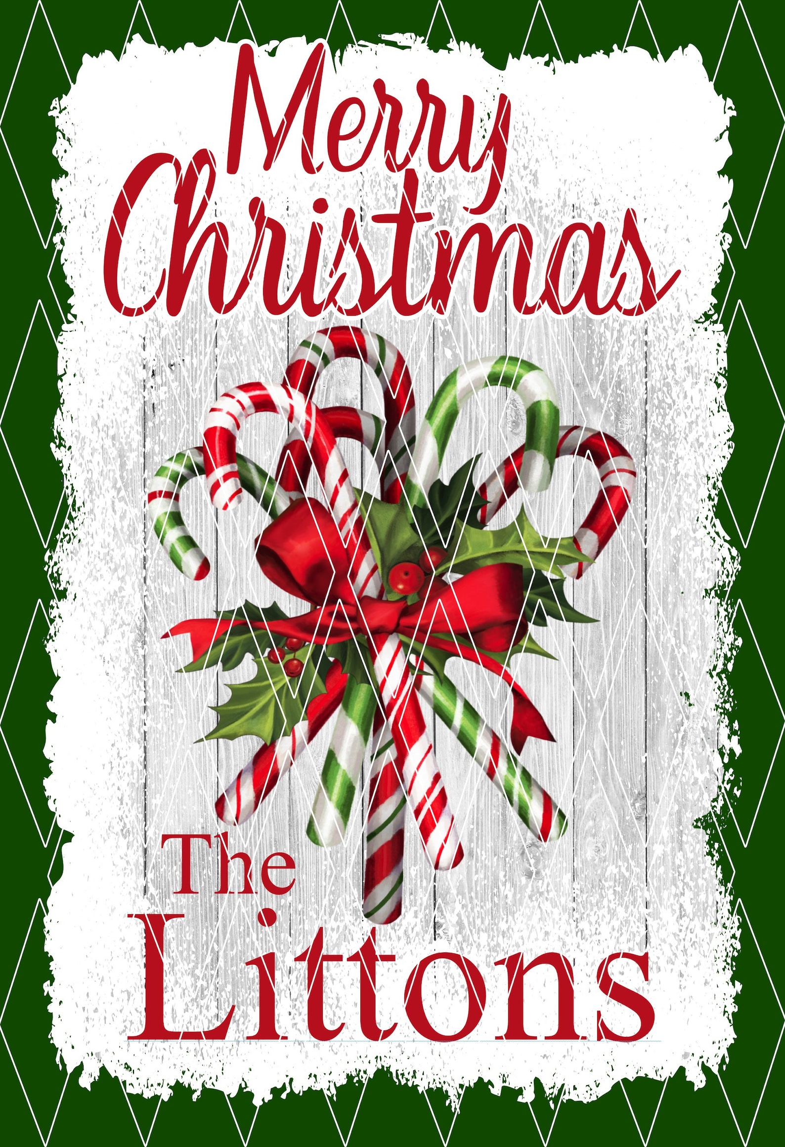 Candy Cane Merry Christmas Garden Flag Design Ready to Etsy