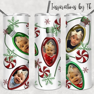 Christmas Bulbs with Picture Insert area 20oz Skinny Tumbler Design, Insert your own Picture, Sublimation Design, Digital Design