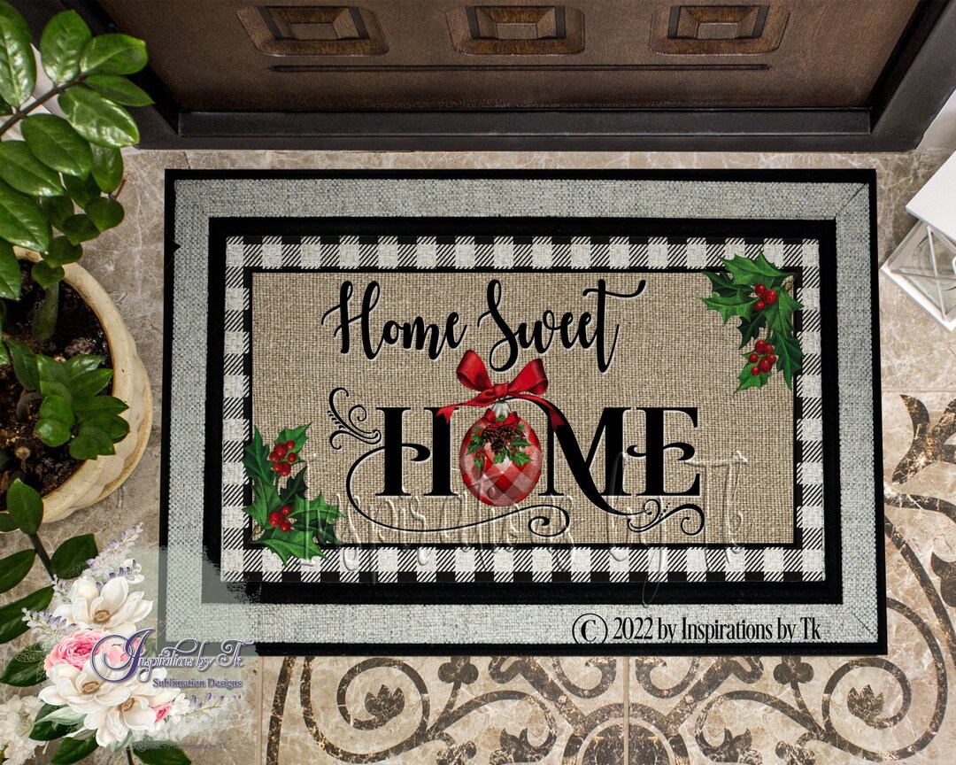 Christmas Ornament Home Sweet Home Doormat Design, Christmas Doormat