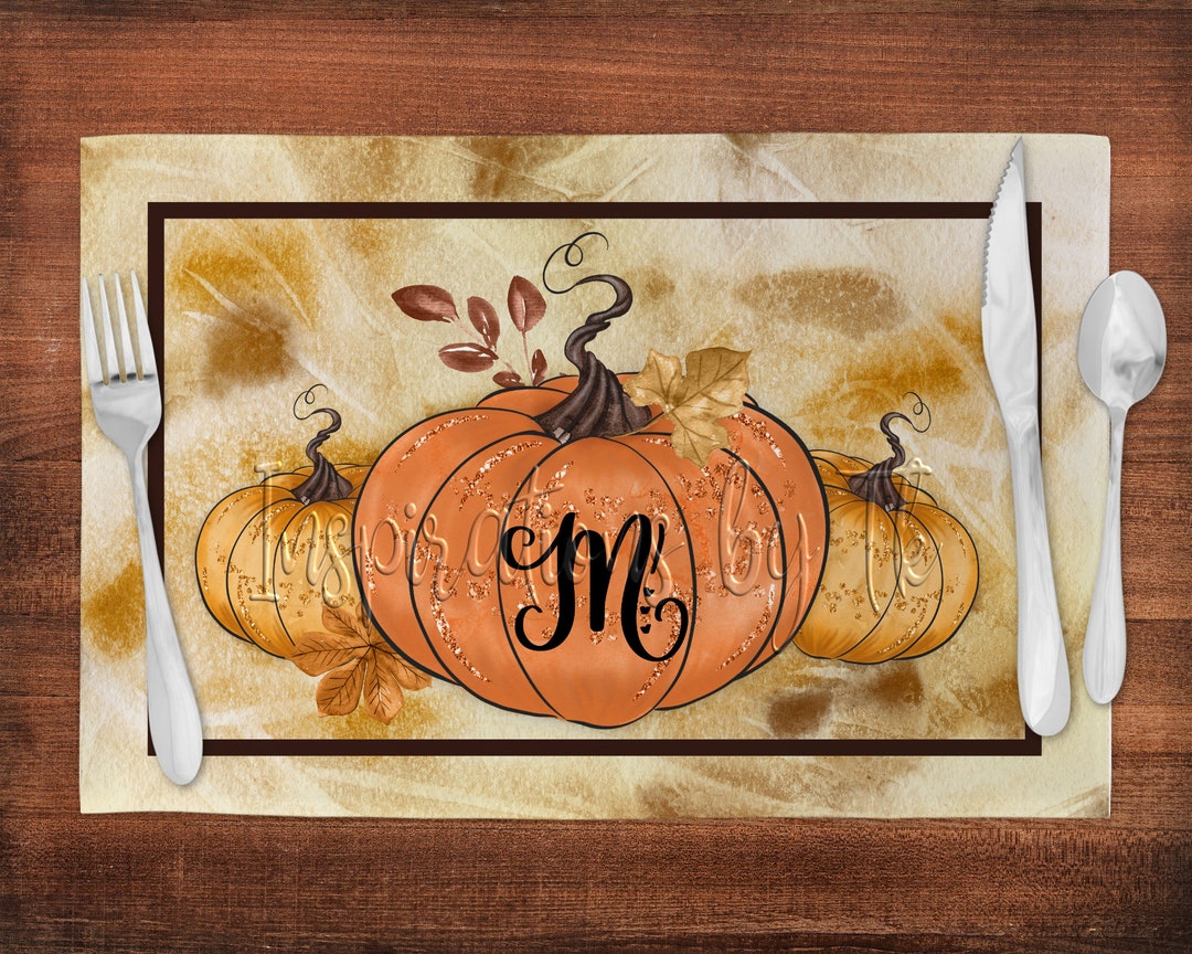 Three Pumpkins Mono Placemat, Cutting Board Design, Sunflower Placemat