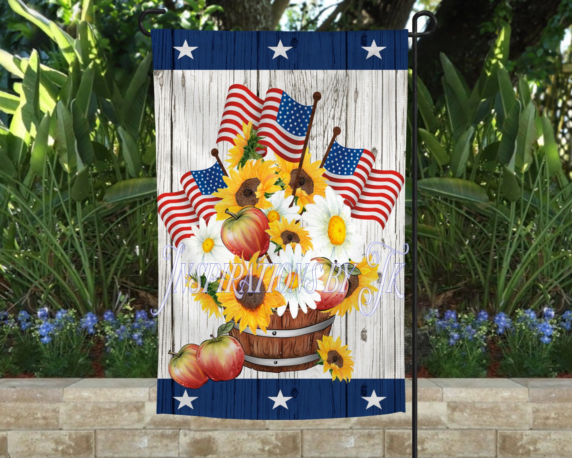 USA Patriotic Garden Flag Design Farmhouse 4th of July | Etsy