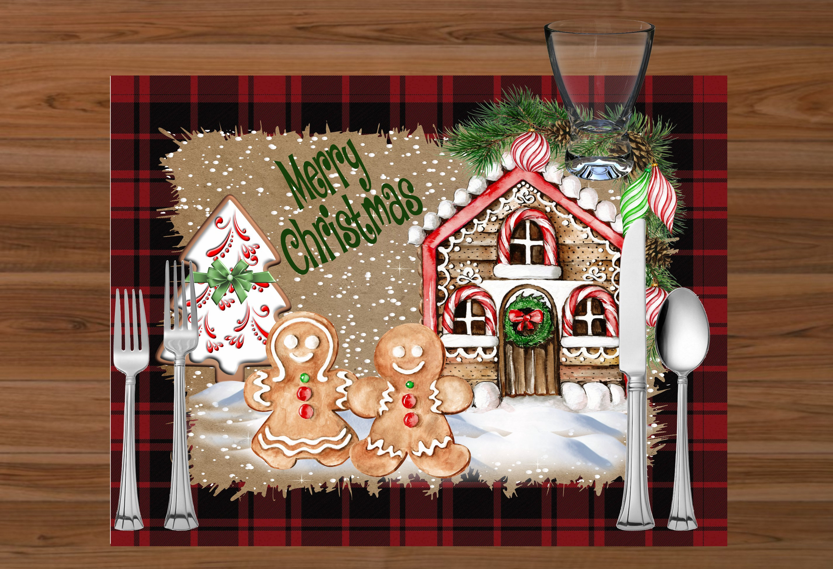 Vinyl Gingerbread Placemats Etsy