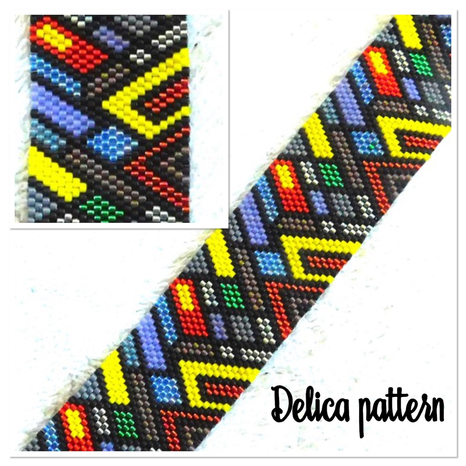 Miyuki Delica peyote bracelet pattern bead pattern beading Etsy