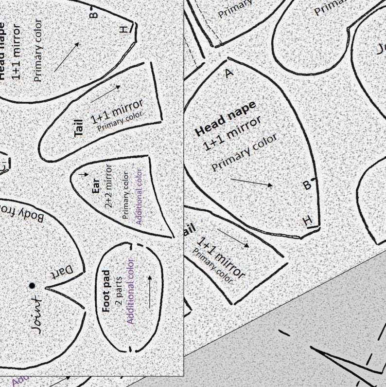 Grey Wolf plush pattern Stuffed animal sewing patterns Pdf Etsy