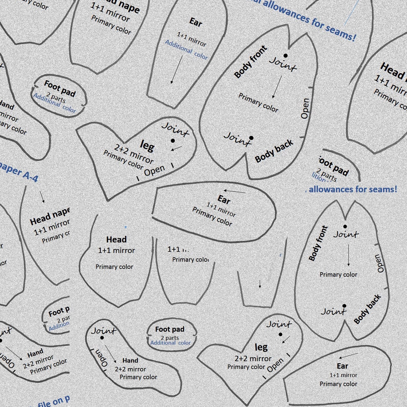 PDF Rabbit sewing pattern for sew spring stuffed easter | Etsy