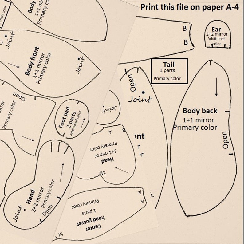 Stuffed animal sewing pattern hippo plush Hippopotamus | Etsy