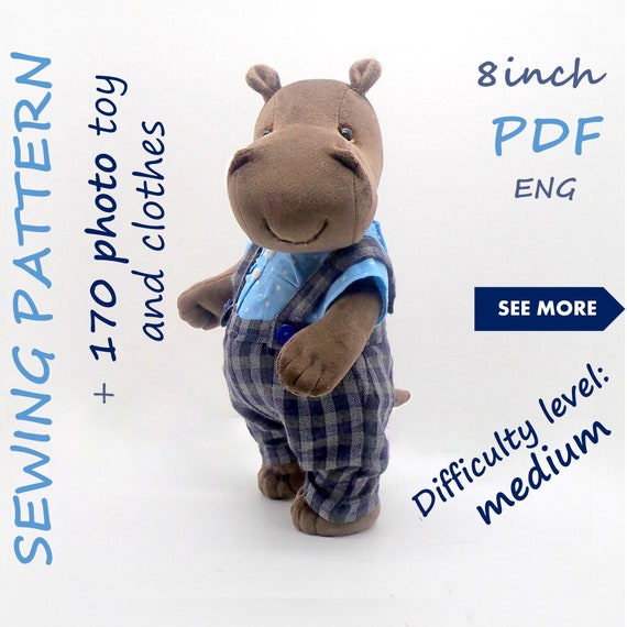 hippo stuffed animal pattern