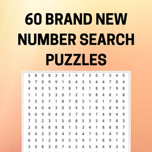 60 Brand New Printable NUMBER SEARCH PUZZLES