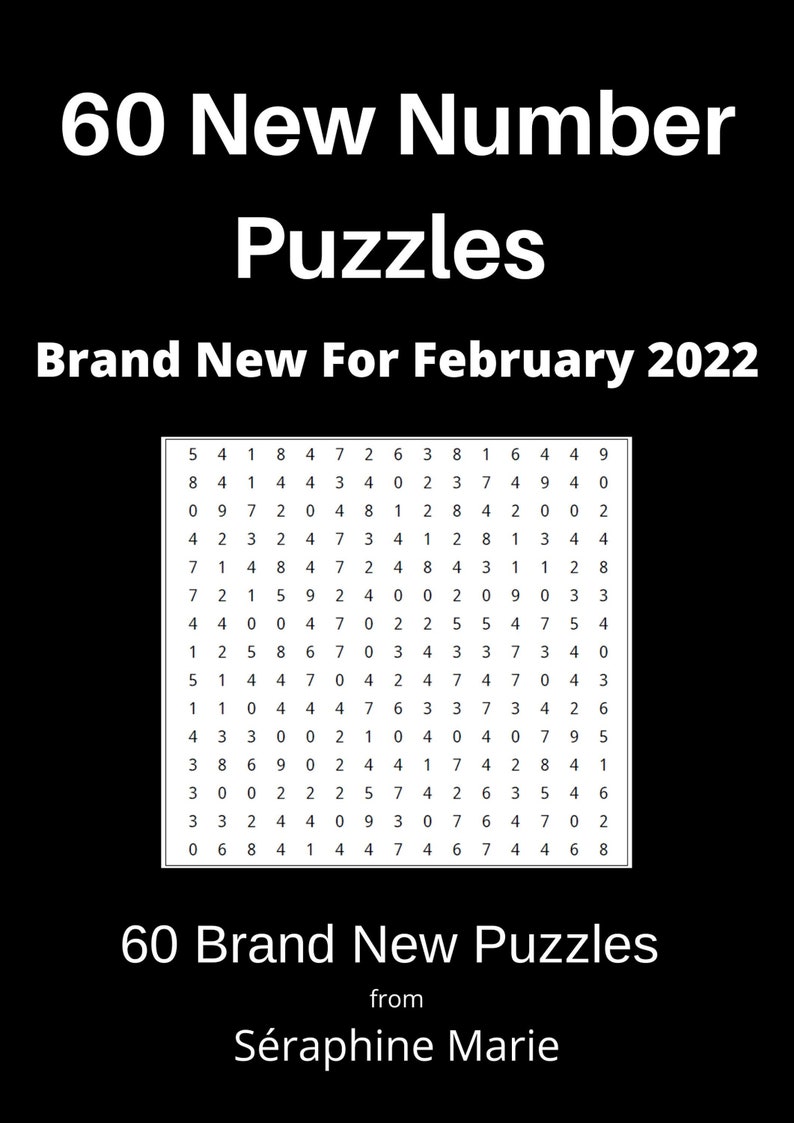 60 New Number Search Puzzles  February 2022 image 1