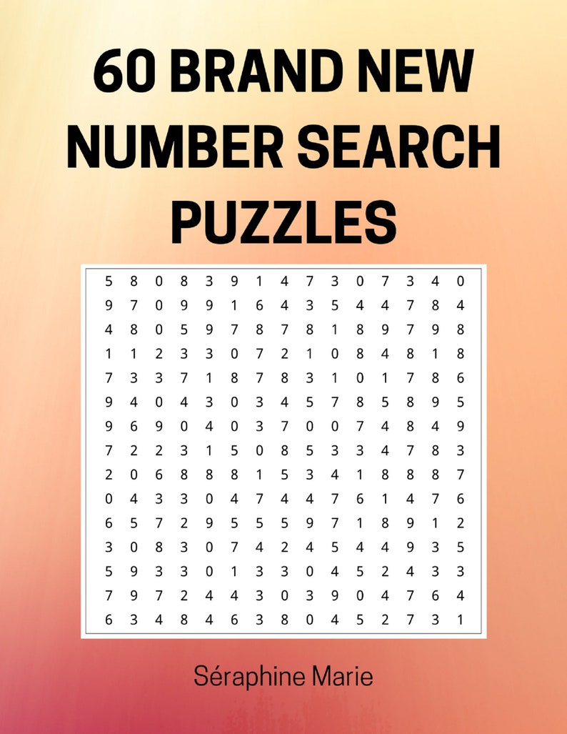 60 brand new printable number search puzzles etsy