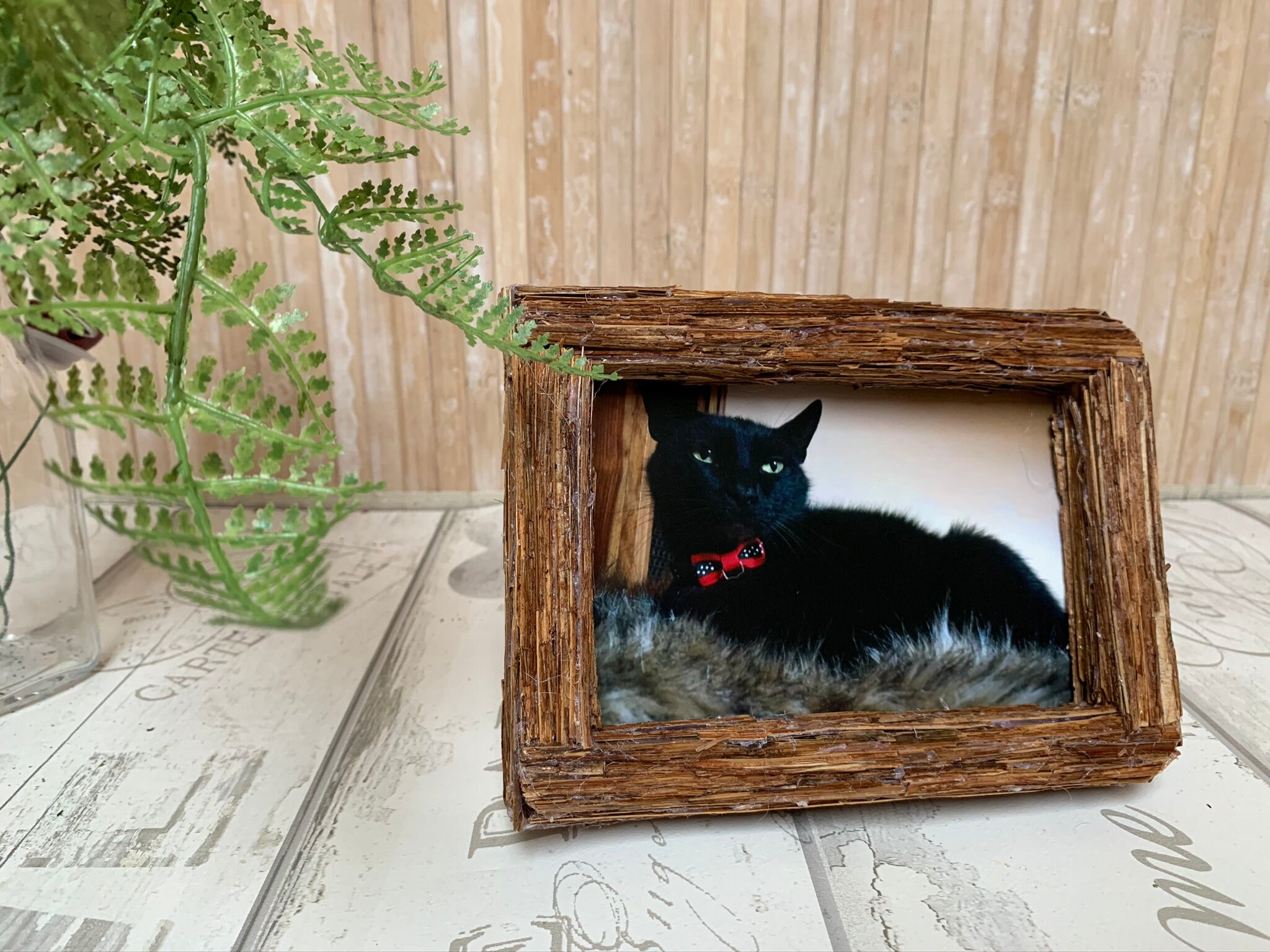 Beachwood Rustic Picture Frame Made From Dry Fern Stems Etsy