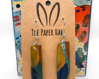Peacock design dangle earrings