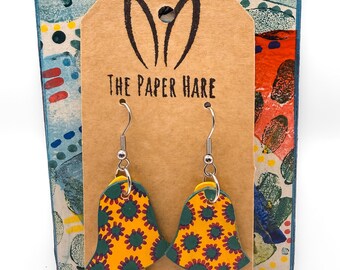 Colourful mushroom dangle earrings