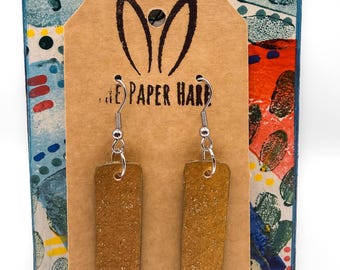 Gold long dangle earrings