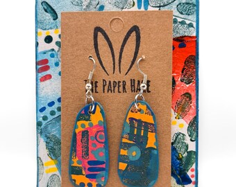 Random print dangle earrings