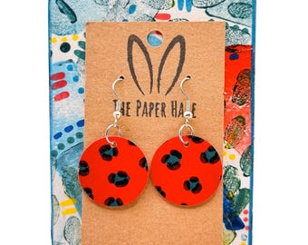 Red leopard print circles