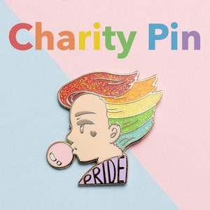 Pin de caridad LGBTQ BLM: pin de esmalte duro del mes del orgullo de Bubble Gum
