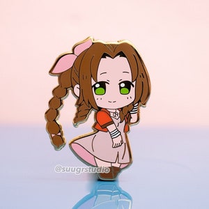 FF7 Aerith Hard Enamel Pin, Nostalgic Game