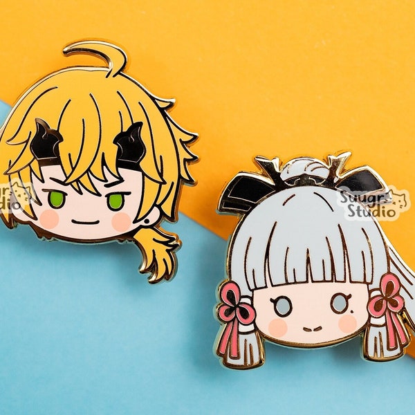 Genshin Impact Ayaka & Thoma/Tohma Hard Enamel Pin