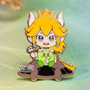 Princess x Poyo (Blonde Bowsette) Hard Enamel Pin