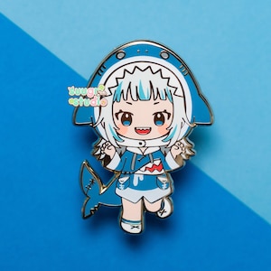 Hololive Vtuber Gawr Gura Enamel Pin, Fan Merch