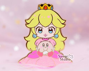 Princess x Poyo (Peach) Hard Enamel Pin