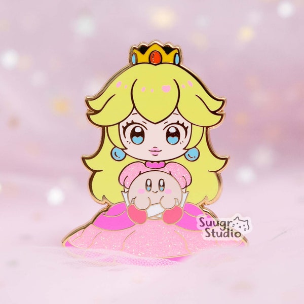 Princess x Poyo (Peach) Hard Enamel Pin, Father's Day Gift