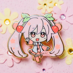 Virtual Vocalist Sakura Miku Hard Enamel Pin, Mother's Day Gift