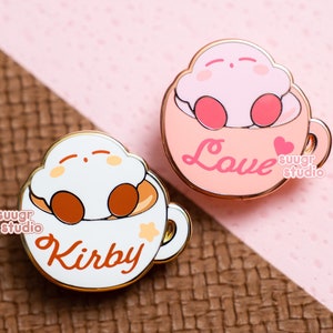 Latte Cup Poyo Hard Enamel Pins, Mother's Day Gift