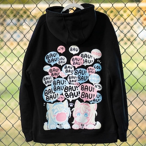 Bau Bau Fuwamoco Black Unisex Hoodie, Fan Merch