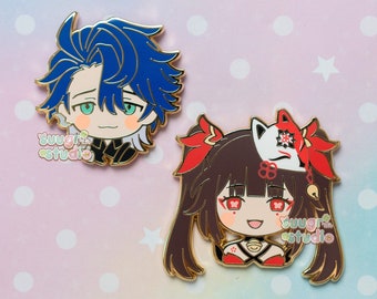 HSR Sampo and Sparkle the Masked Fools Honkai Star Rail Hard Enamel Pin
