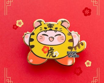 Chinese Zodiac Poyo Enamel Pin - Tiger