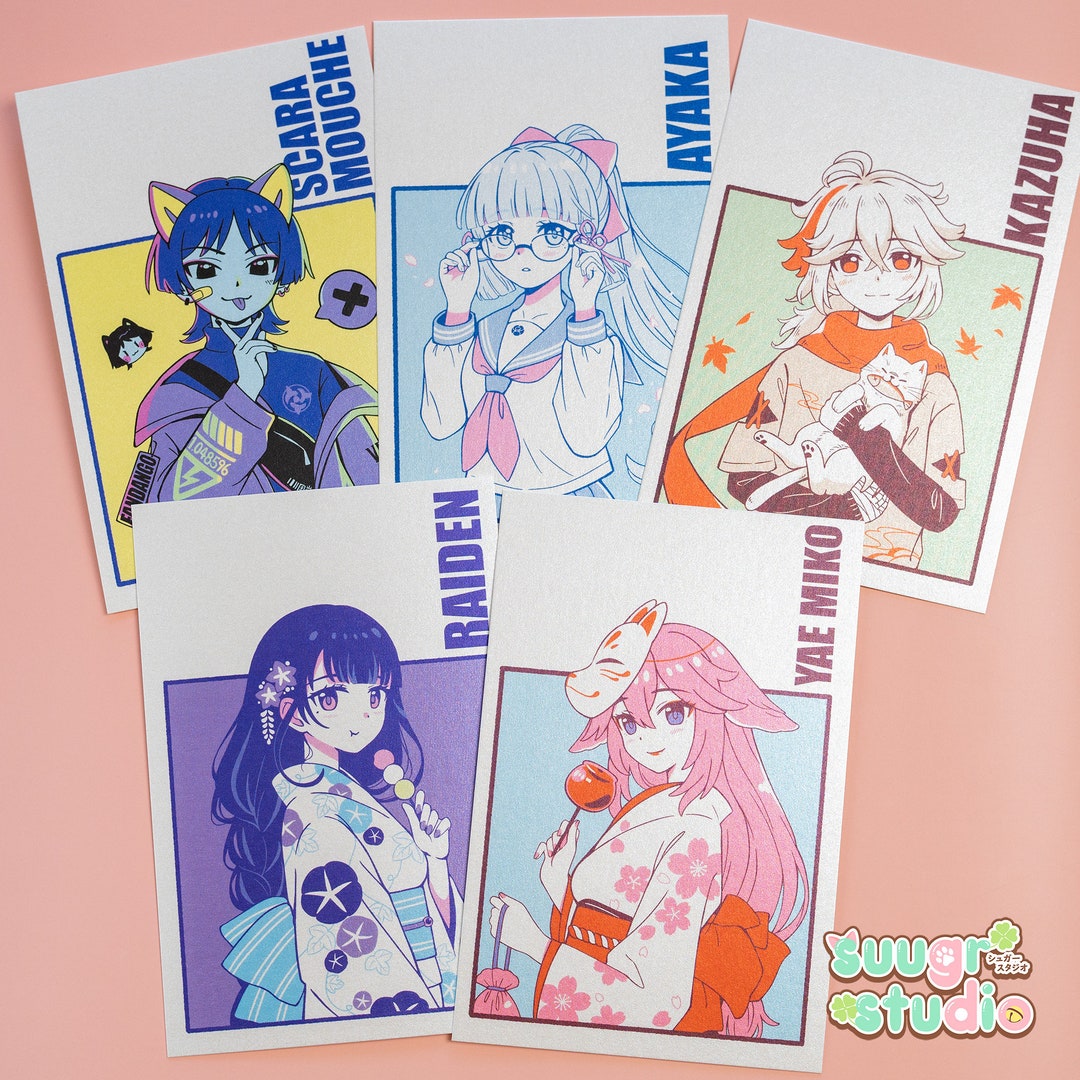 Genshin Mini Prints Vol. II, Raiden, Yae, Scaramouche, Kazuha, Ayaka - Etsy
