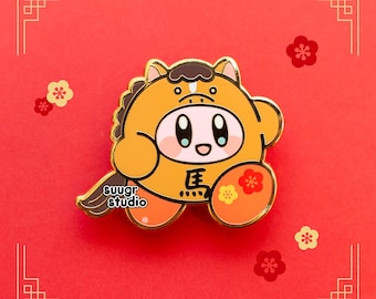 Chinese Zodiac Poyo Enamel Pin - Horse