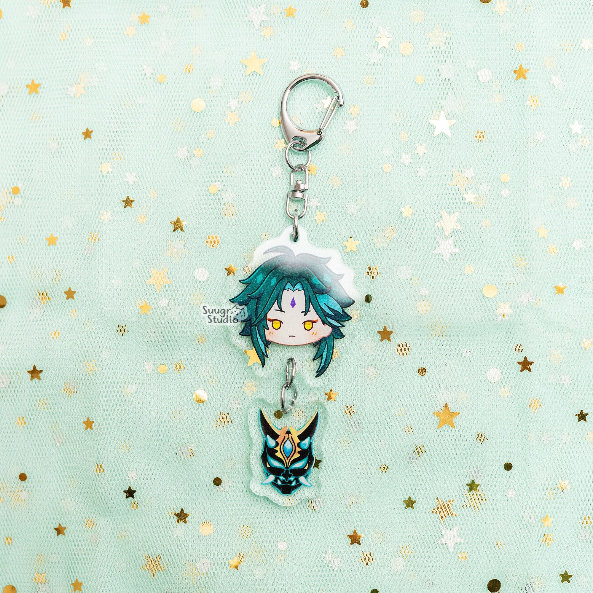 Genshin Impact Xiao 2-piece Double-Sided Acrylic Charm, Keychain