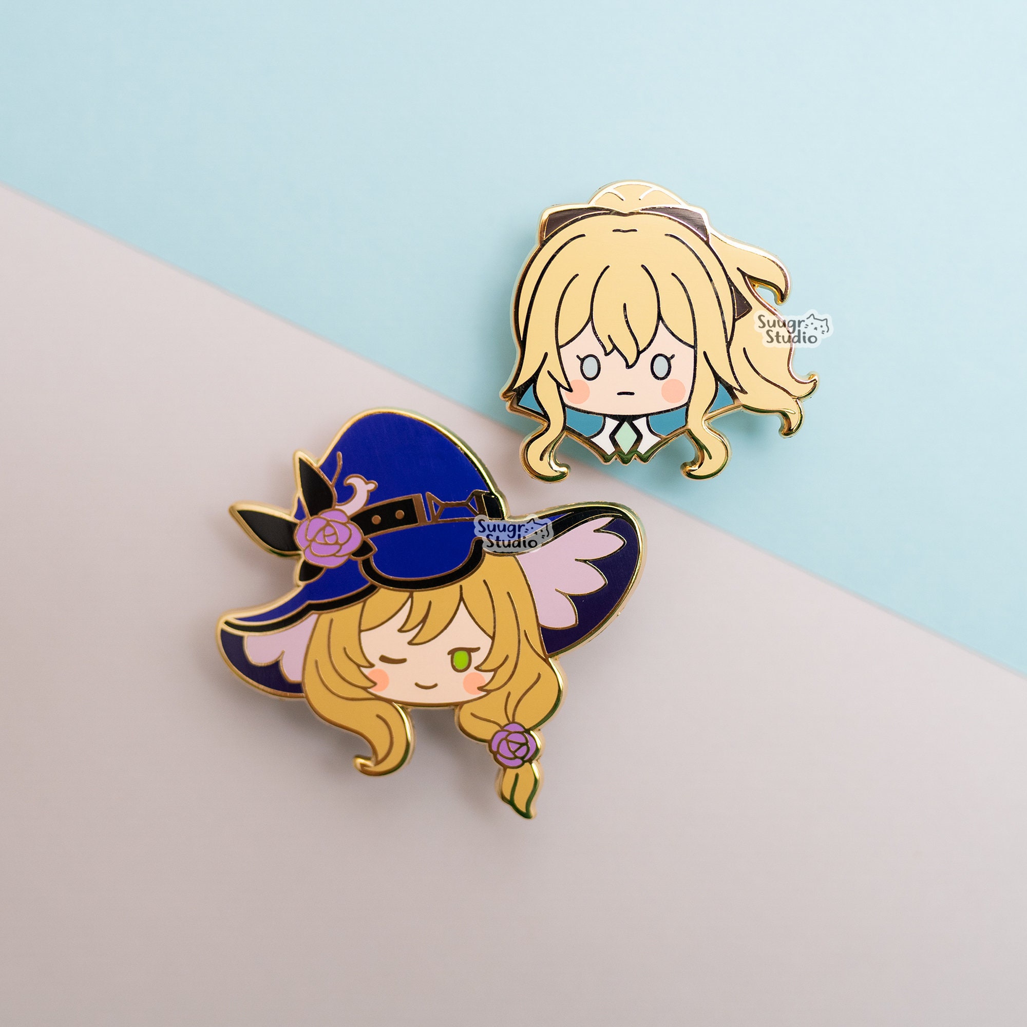 Genshin Impact Jean & Lisa Hard Enamel Pin, Valentine's Day Gift