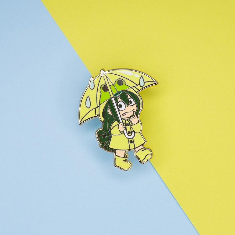 My Hero Academia Froppy TSUYU Chan Large Hard Enamel Pin, MHA, Tsuyu Asui, Green Frog Raincoat Pin, Kawaii Anime 