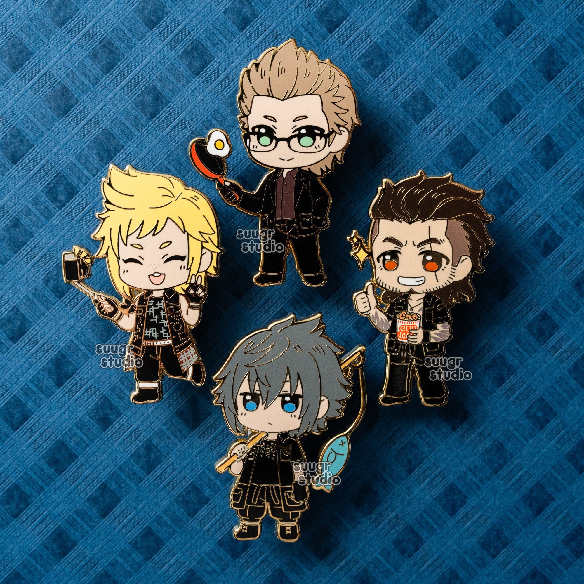FF15 ノクト プロンプト イグニス グラディオ 缶バッジ FFXV FF15 ノクト プロンプト イグニス グラディオ 缶バッジ FFXV