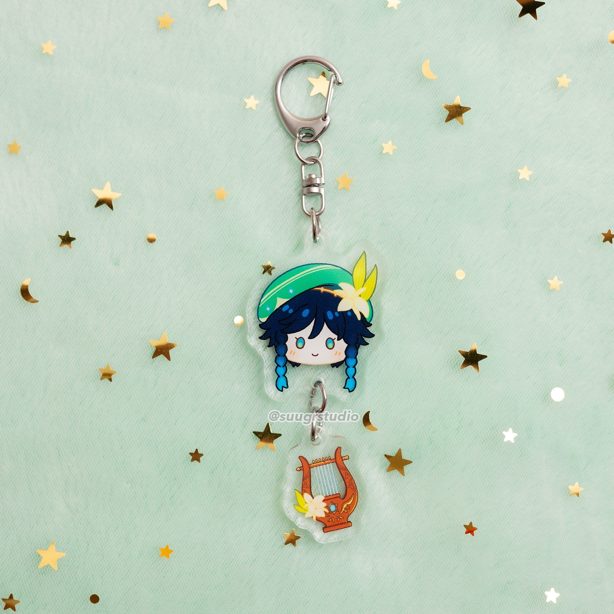 Genshin Impact Venti 2-piece Double-Sided Acrylic Charm, Keychain, Mo…
