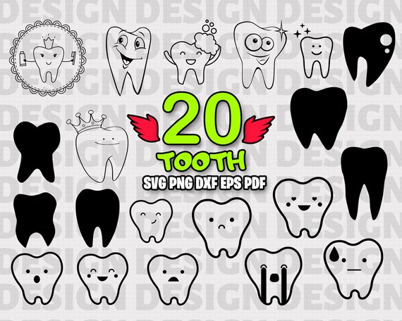 Tooth Cut File Create Your Own Svg For Cricut Silhouette Clipart Teeth Svg Decal Tooth Png Tooth Svg Tooth Fairy Bags Stencil Vc 123 Drawing Drafting Craft Supplies Tools