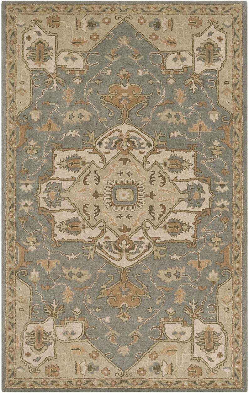 Surya 5x8 6x9 8x11 9x12 Gray Hand Tufted 100percent Wool Etsy