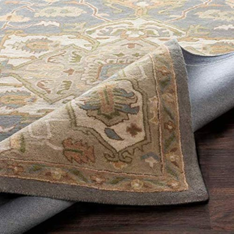 Surya 5x8 6x9 8x11 9x12 Gray Hand Tufted 100percent Wool Etsy