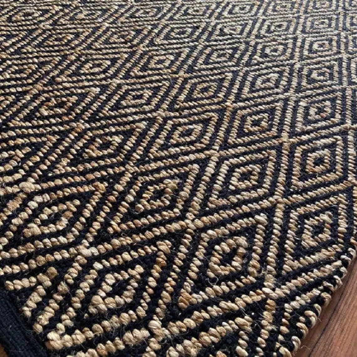 Ballard Design 5x7 Jute Handwoven Diamond Sisal HandMade Etsy