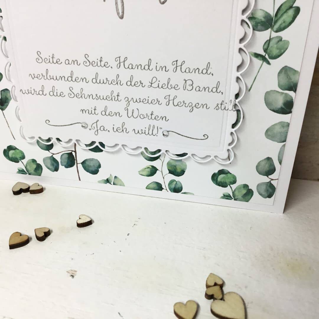 Karte zur Hochzeit Eukalyptus Spruch liebevoll handgemacht Etsy