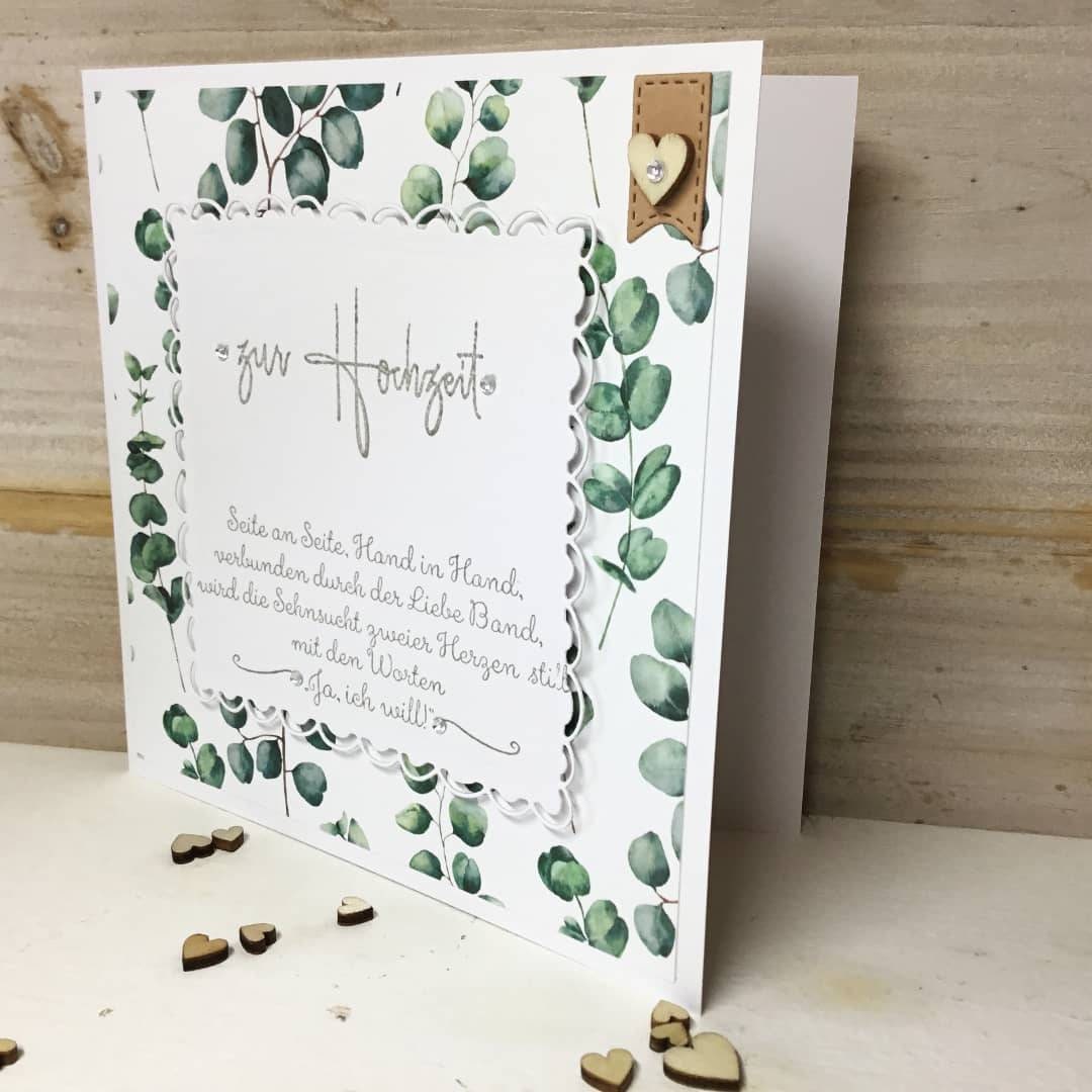 Karte zur Hochzeit Eukalyptus Spruch liebevoll handgemacht Etsy