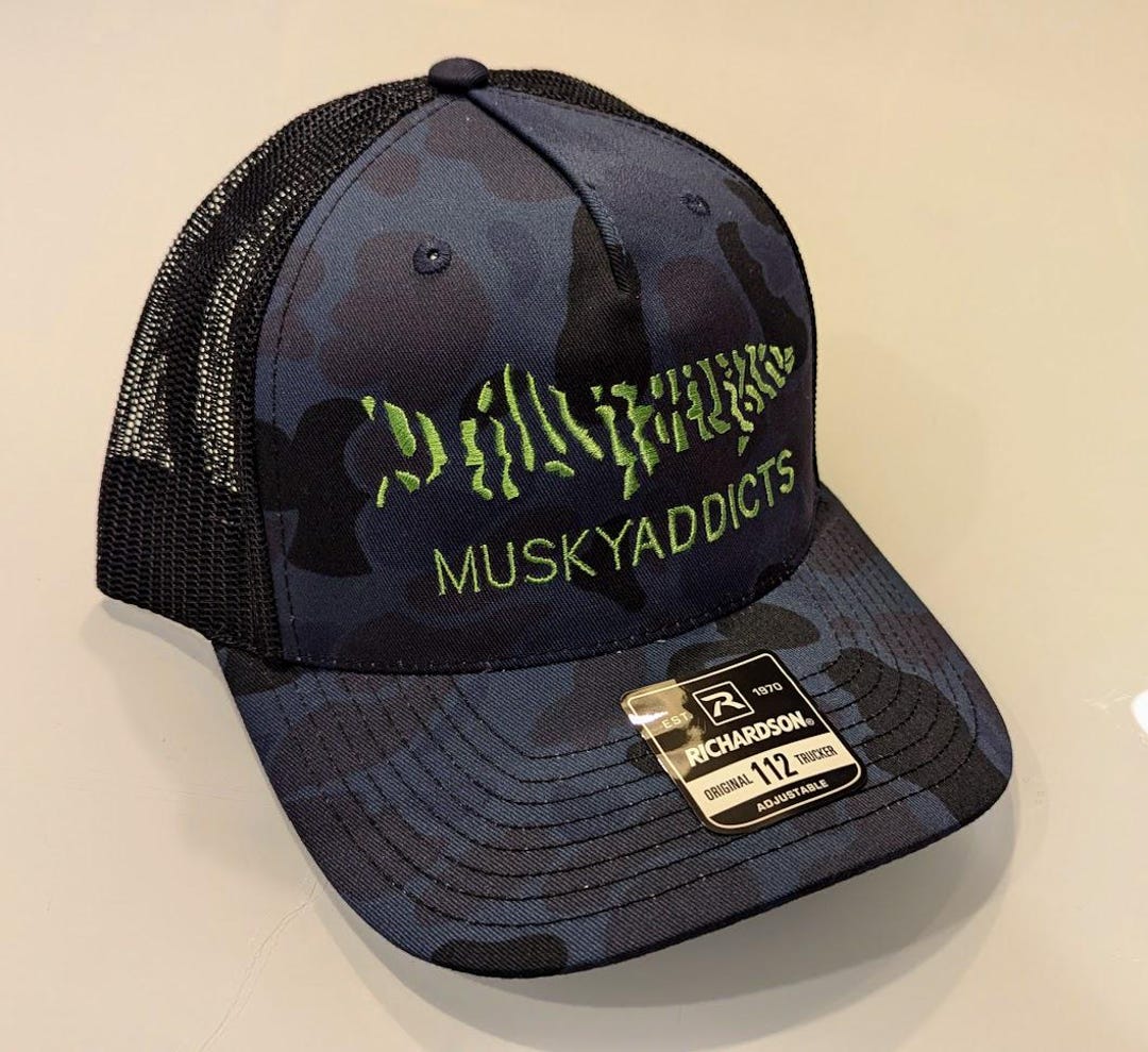 Musky Addicts Camo Trucker Etsy