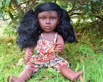 Afro Hair 17" Audre Baby Girls Afro African Black Lovely Detailed Doll 43cm 