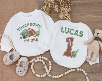 Personalized 1st Birthday Baby Bubble Romper, Sports Gifts For One Year Old Boys, Photoshoot Cake Smash Bodysuits 0-24 Months